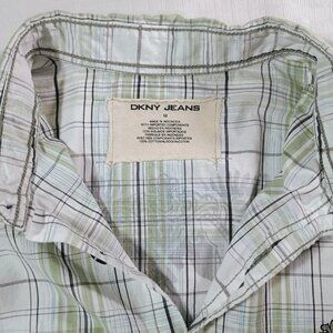 DKNY Jeans Rock & Roll Button up, Plaid, Size Medium, 100% Cotton, New York